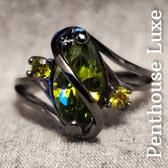 Penthouse Luxe Jewelry - FINAL RESTOCK!! Black Gold Peridot Marquise Ring